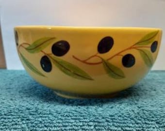 Varages Olive Branch Pattern Soup Cereal Bowl Made in France