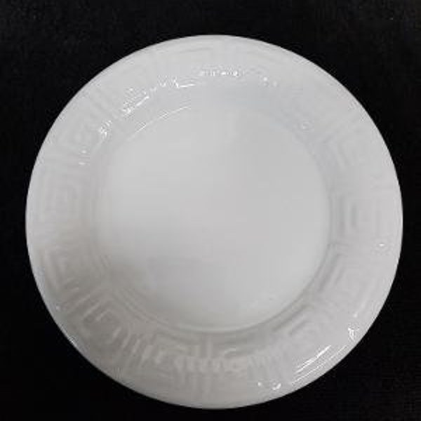 Gibson Cyprus Pattern Salad Plate Embossed Greek Key White