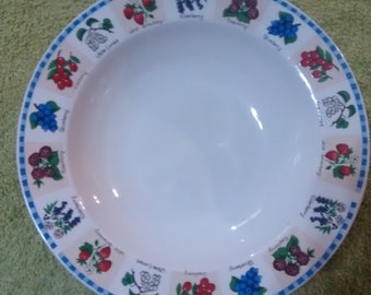 Tienshan Stoneware It's the Berries Pattern Rimmed Soup Bowl