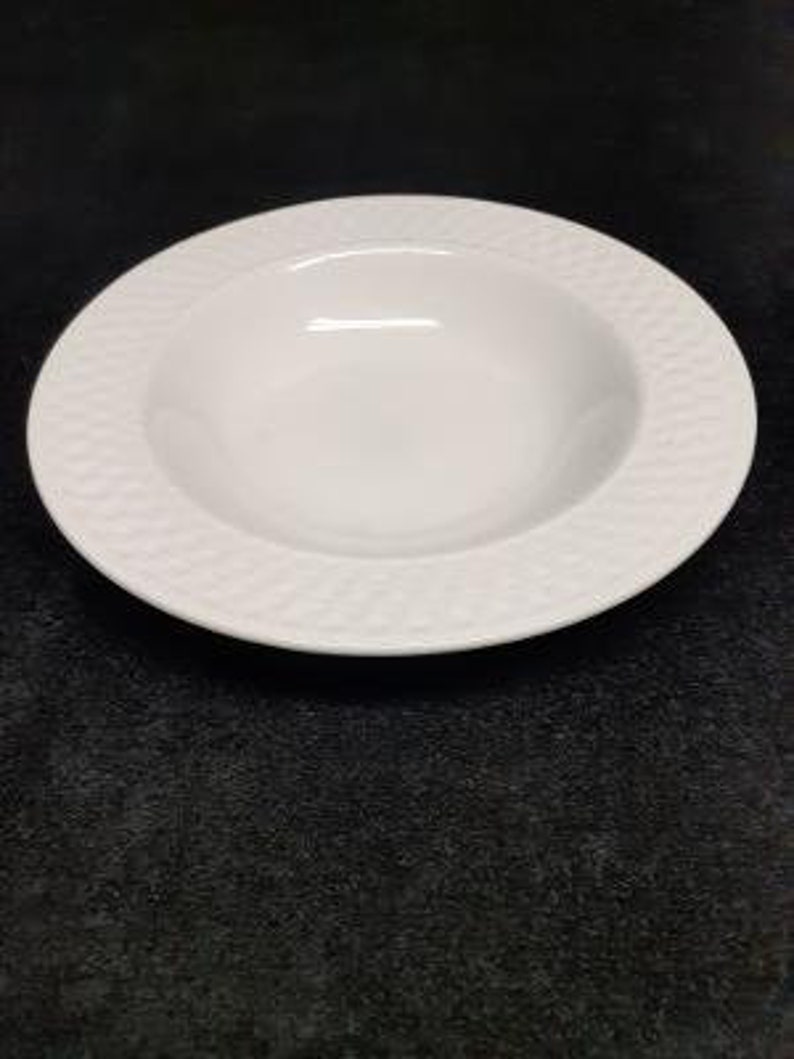 Oneida Majesticware Stoneware Basketweave Pattern Rimmed Soup Bowl Etsy