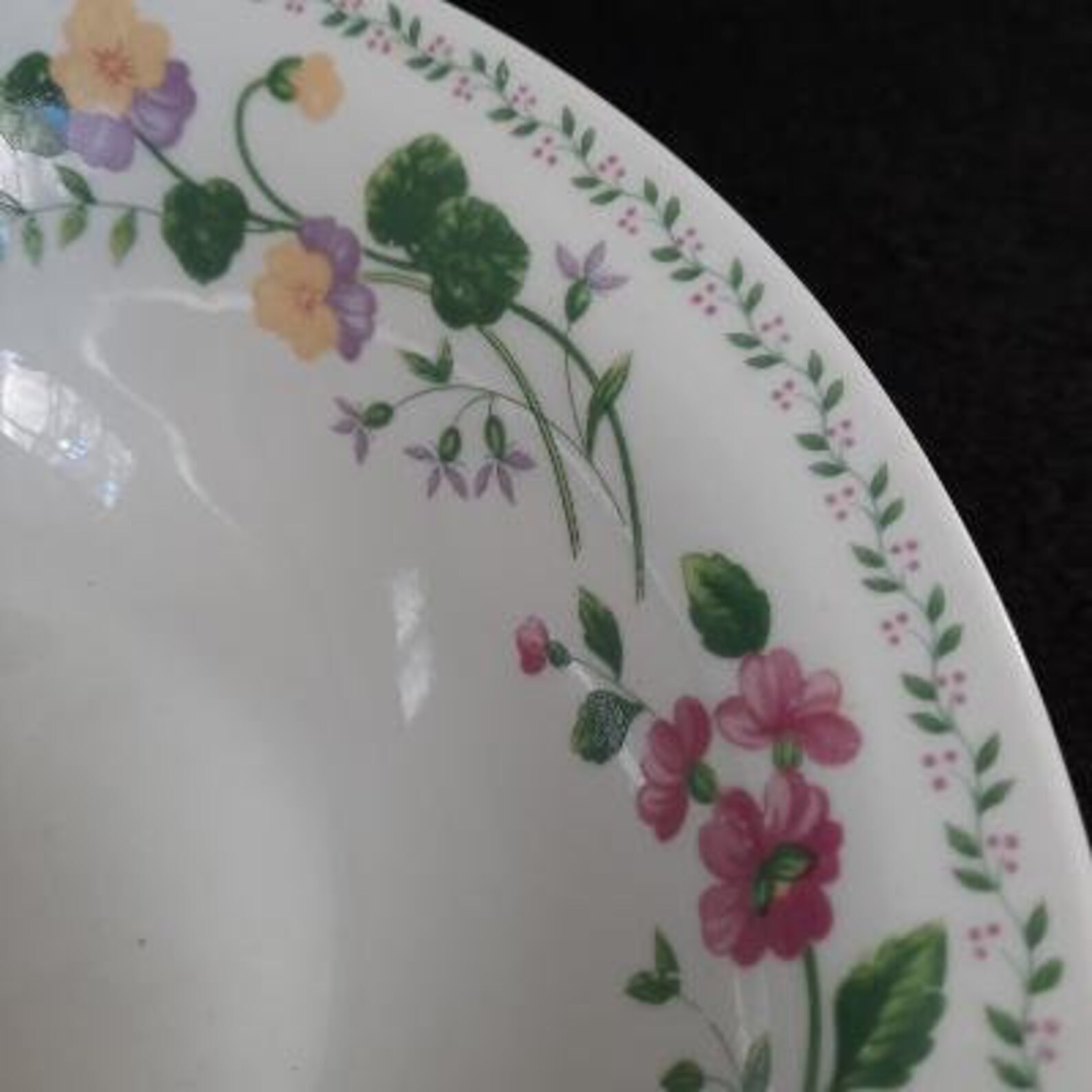Farberware Stoneware English Garden 225 Pattern Round Vegetable Serving