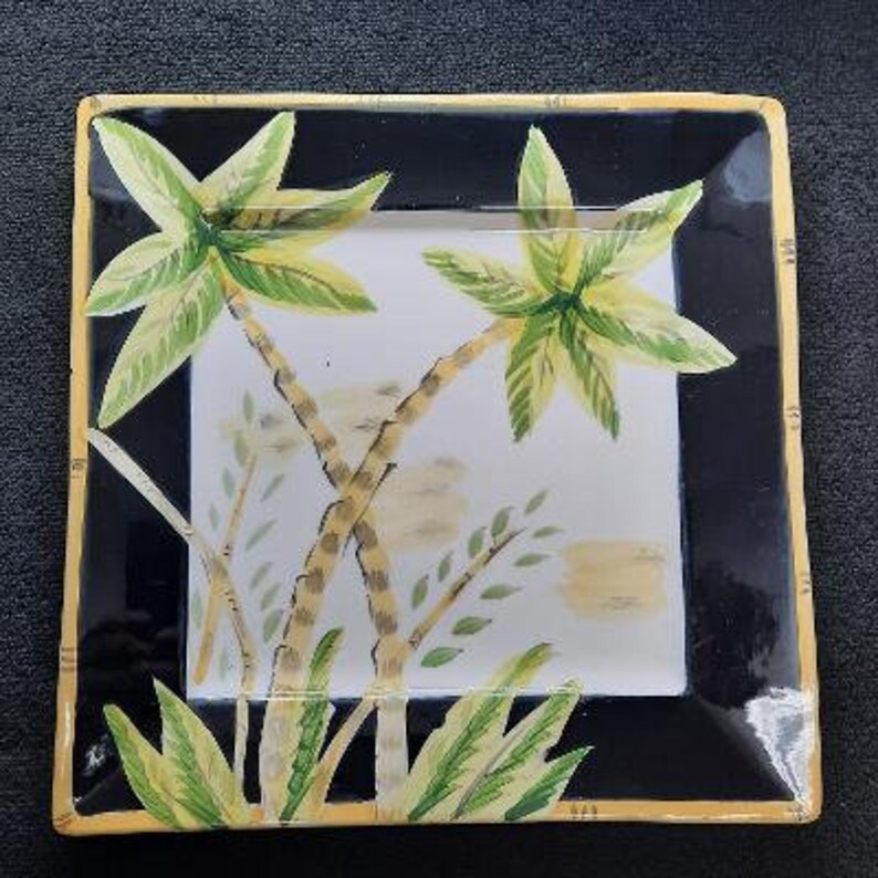 Tabletops Gallery Lahaina II Pattern Square Dinnerware Hand Painted Etsy