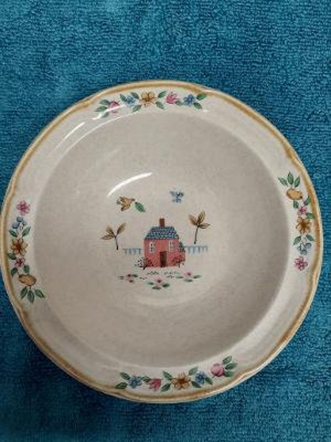 International Tableworks Stoneware Heartland Pattern Rimmed Cereal
