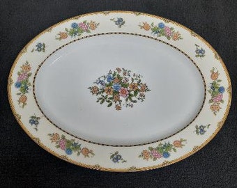 Vintage Noritake M Elysian Pattern 13 Inch Oval Meat Serving Platter Made in Japan