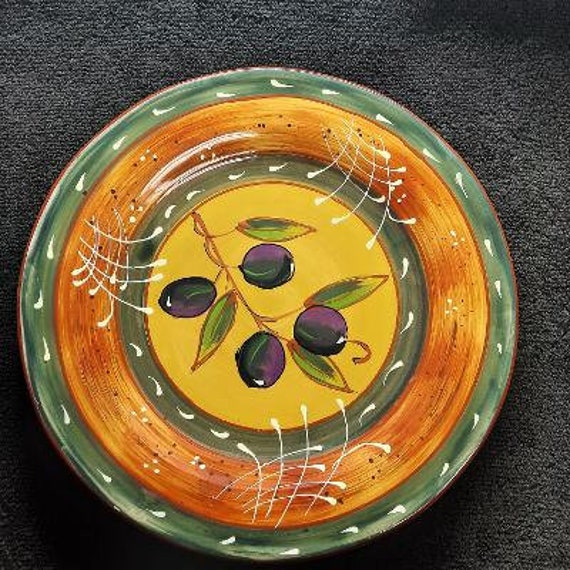 Certified International French Olives Pattern Salad Plate