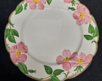 Franciscan Dinnerware Desert Rose Pattern Dinner Plate Made in USA Half Moon Backstamp