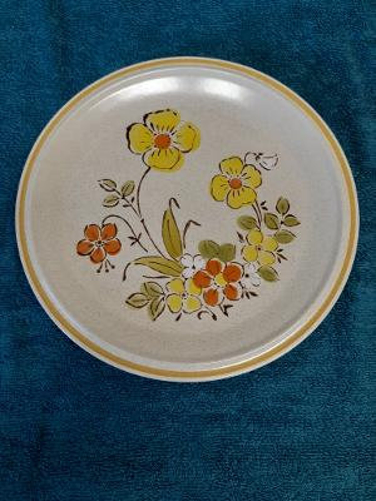Hearthside Festival Garden Hand Painted Stoneware Sunshine Flowers