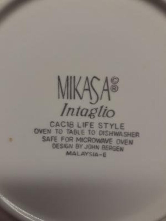 幾何学模様　MIKASA ビンテージ食器 　JOHN BERGEN Mikasa Intaglio Life Style Pattern by John Bergen Salad Plate - Etsy