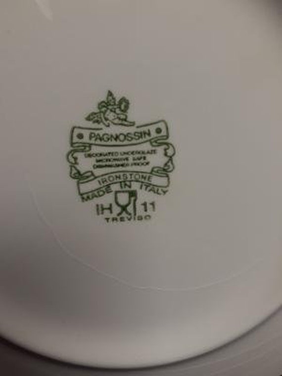 Pagnossin Ironstone Normandy Blue Pattern Salad Plate Black