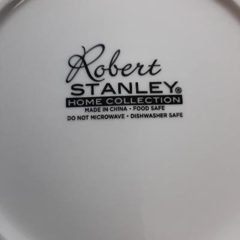 Robert Stanley Home Collection Gold and White Pattern Salad Etsy