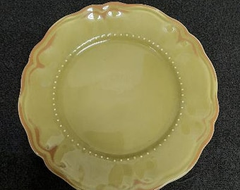 Waverly Tuscany Sage Pattern Salad Plate Embossed Scalloped Made in Italy