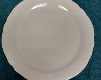 Pier 1 Imports Ironstone White Madeline Pattern Dinner Plate Embossed Imperfect