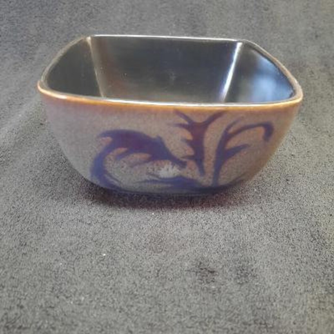 Oneida Stoneware Solare Damask Scroll Pattern Square Soup Etsy