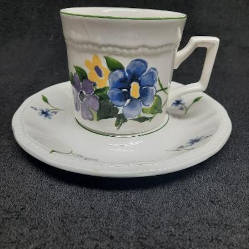Kensington Ironstone Wayside Pattern Coffee Cup and Saucer Set