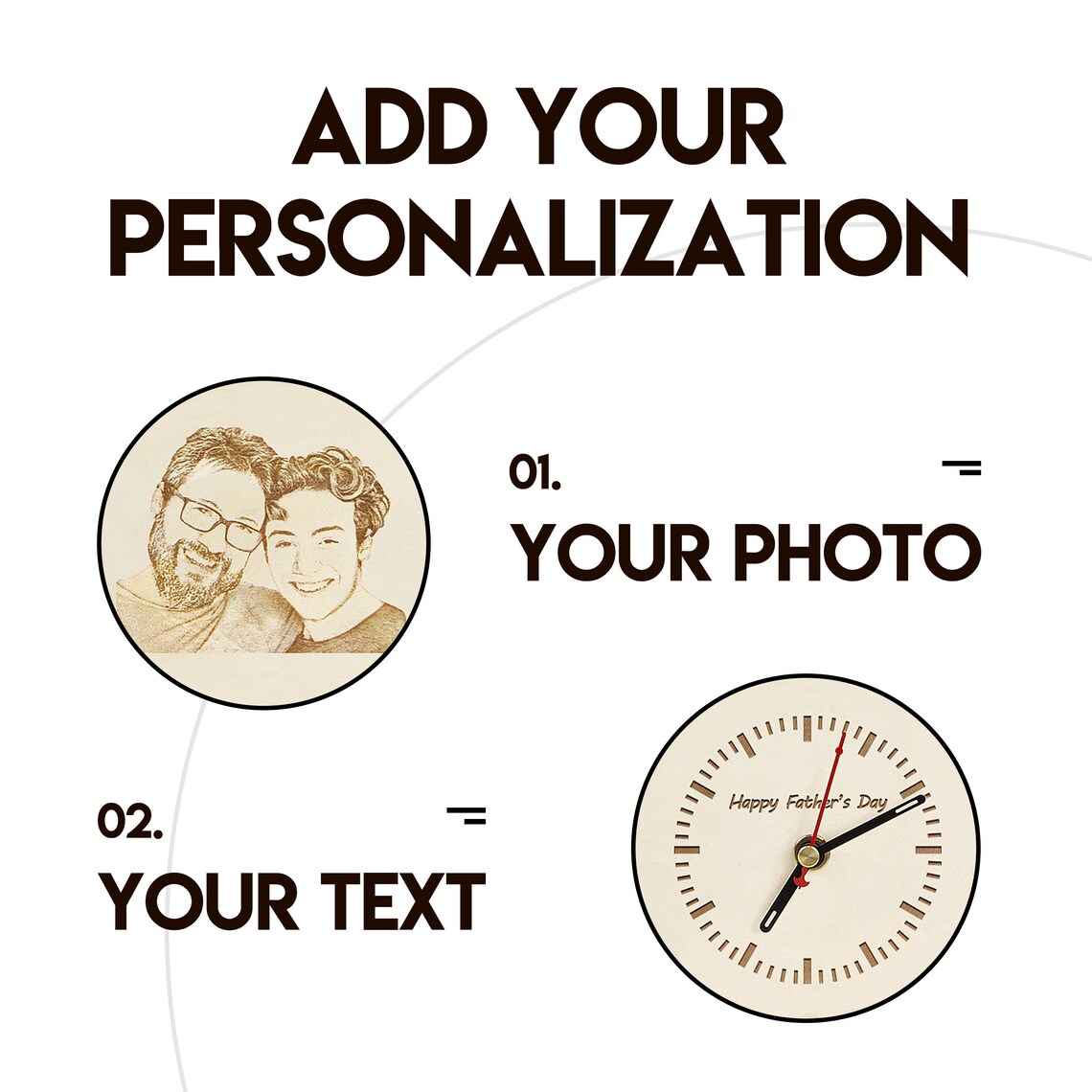 Personalized Photo Clock Engraved Wall Clock DIY Clock Desk Etsy