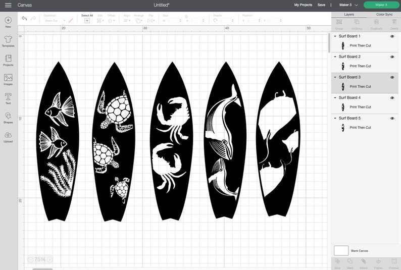 Ocean Surf Board - Bundle SVG - Instant Digital Download for Cricut ...