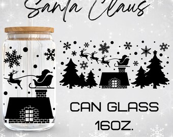 Weihnachtsmann Glas wickeln Form, Weihnachten svg, Kaffee svg, libbey 16 Oz bier kann glas svg, sofortiger digitaler Download, Cricut Design, svg, png,eps