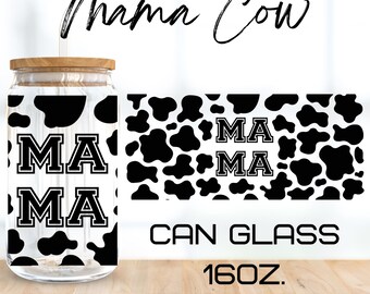 Mama Kuh Glas wickeln svg, Kuh svg, Mama svg, libbey 16 Oz, Bierdose glas svg, sofortiger digitaler Download, Cricut Design, svg, png,eps