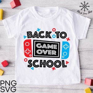 Game Over Back To School SVG, Game Over svg, Crianças Svg, Videogame Engraçado Svg, Download Digital Instantâneo, Cricut Design, svg, png, jpg