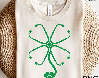Stethoscope Clover svg , Flower Clover svg ,St Patricks Day Svg,Clover Leaf SVG,Digital Download,Cricut Design, svg , png , jpg