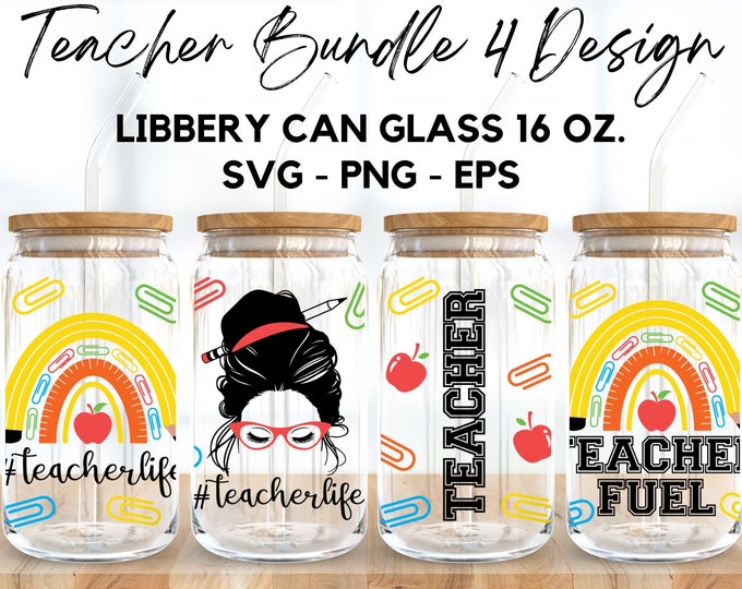 Teacher Life Boho Libbey Can Glass Svg, 16 Oz Can Glass, Boho Svg ...