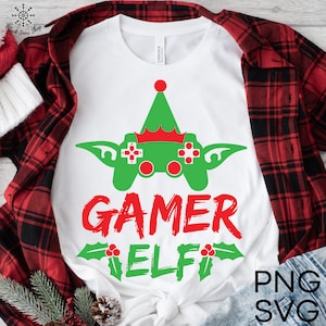 Gamer Elf svg, Weihnachten Gamer svg, Weihnachten Kinder svg, Videospiel, junge Gamer svg, digitaler Download, Cricut Design, svg, png, jp