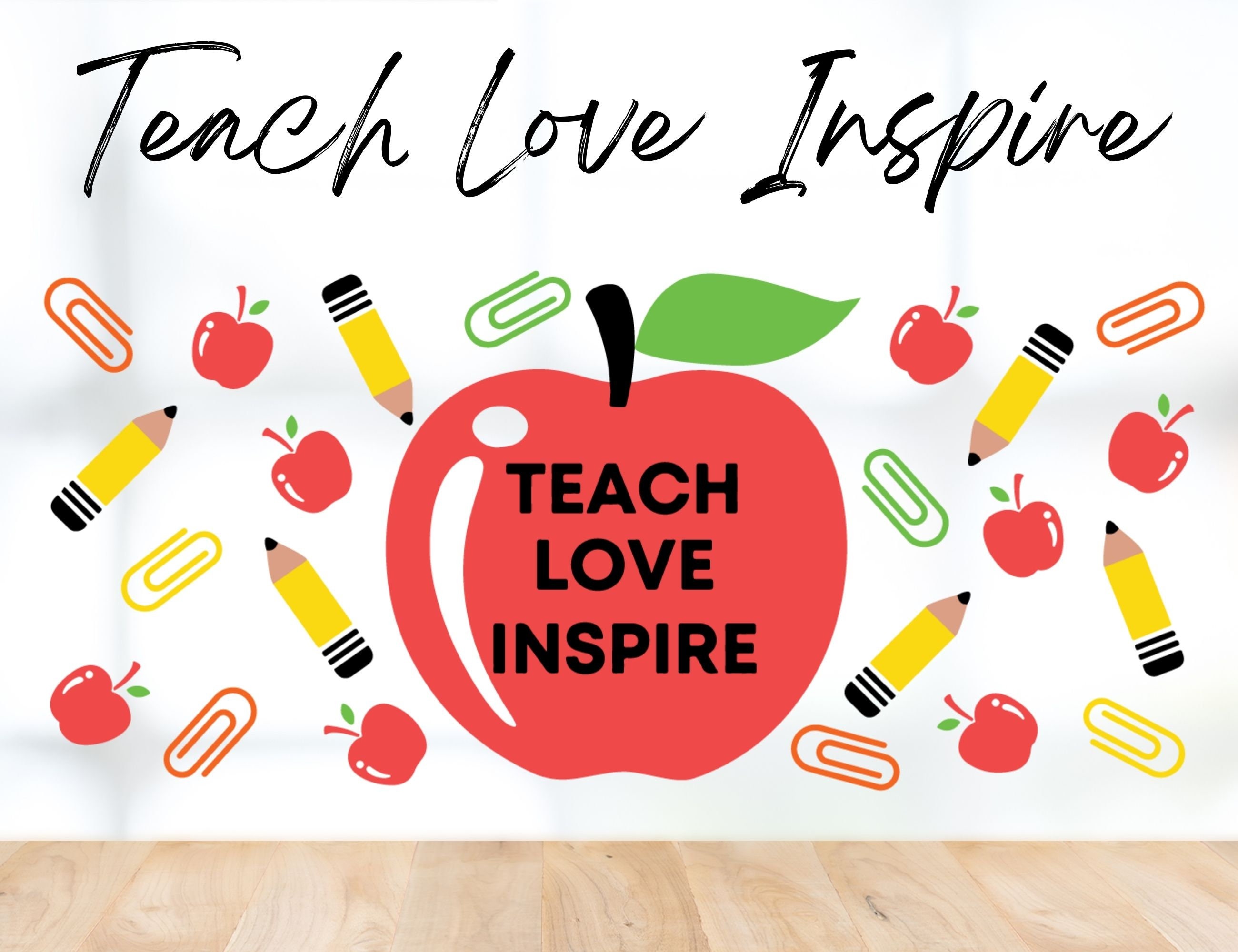Teach Love Inspire Glass Wrap Svg, Teacher Svg,libbey 16 Oz Beer Can ...
