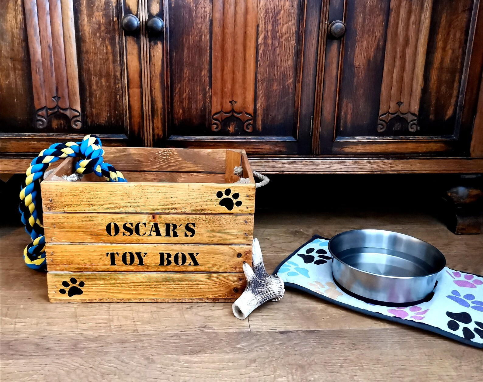 Caisse personnalisée de jouet de chien en bois. Boîte de Etsy