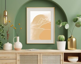 Boho Kunstdruck, Mid Century Modern Wand Kunst (Digitaler Download)