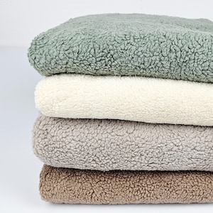 Teddystoff Baumwolle in verschiedenen Farben | natur beige - Teddy Plüsch Meterware