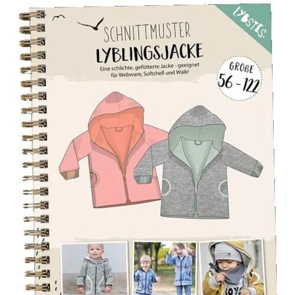 Schnittmuster Jacke Kinder/Baby Gr. 56-122 - Papierschnittmuster Lyblingsjacke von Lybstes