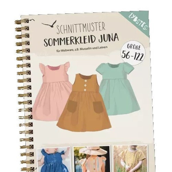 Schnittmuster Sommerkleid Gr. 56-122 - Papierschnittmuster Sommer Juna von Lybstes