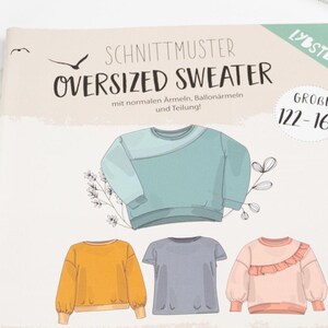 Schnittmuster Pullover / Oversized Sweater Kids Gr. 122-164 - Papierschnittmuster Sweatshirt von Lybstes