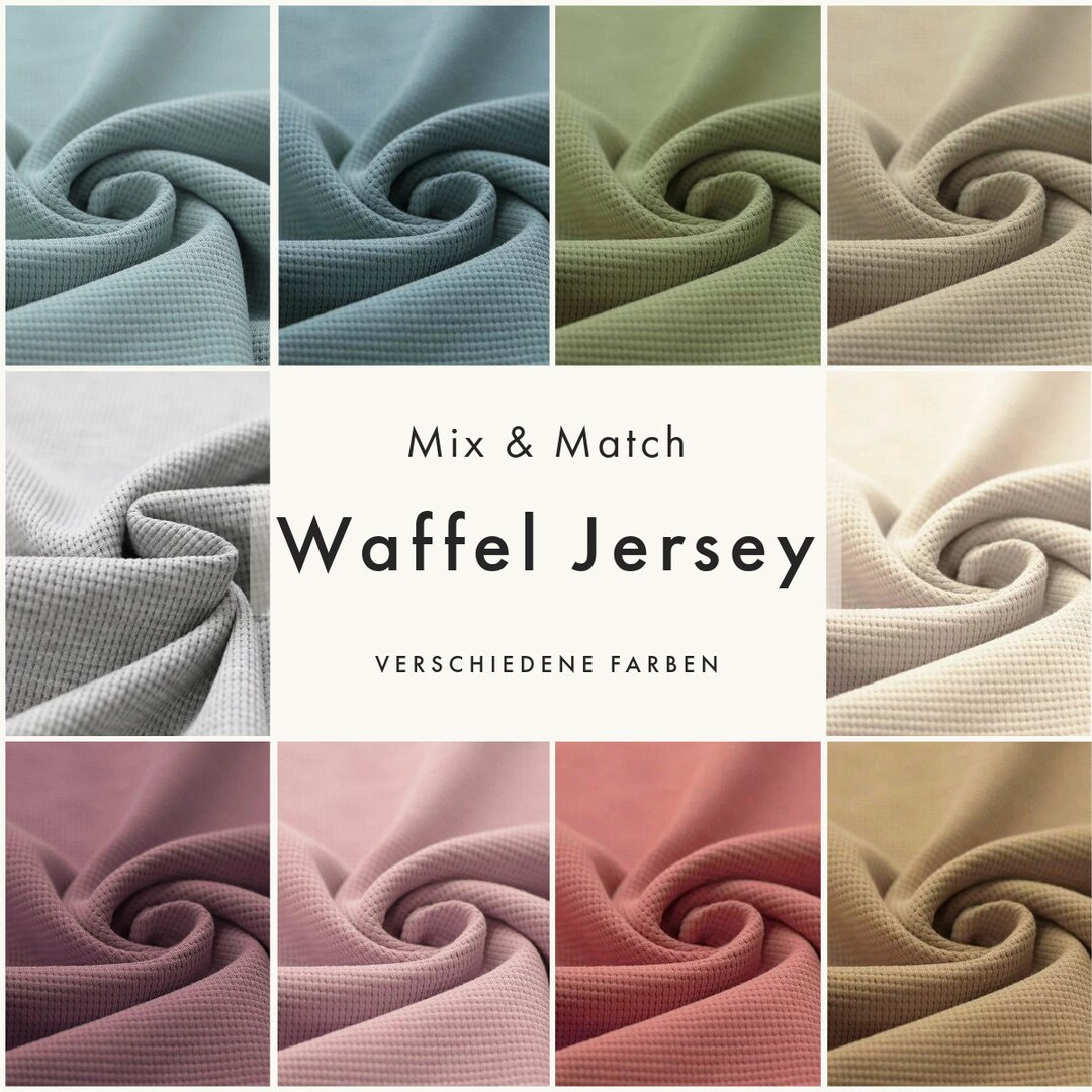 Waffelstrick Jersey mix&match Waffeljersey Meterware