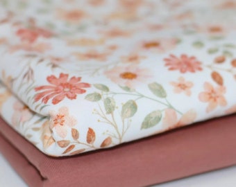 Jersey Blumen rosa pastell - Baumwolljersey Meterware