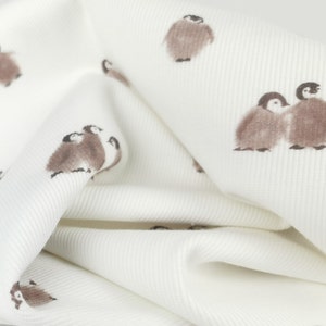 Rib Jersey / Rippjersey Pinguine - Rippstrick Baumwolle Meterware