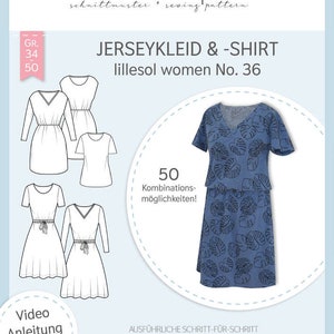 Schnittmuster Damen Jerseykleid & Shirt | Papierschnittmuster lillesol women No.36