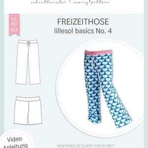 Papierschnittmuster lillesol basics No.4 Freizeithose - Schnittmuster Kinderhose Gr. 80-164