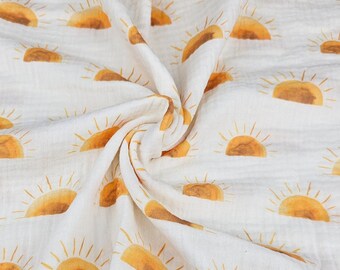 Musselin Sonne Sunset von Family Fabrics - Double Gauze Meterware