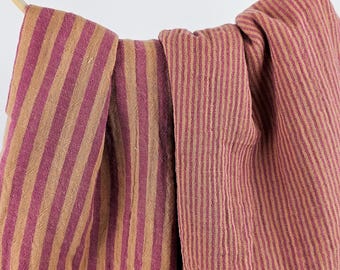 Musselin Streifen Berry/Clay - beidseitig verwendbar - Musselin double sided - Double Gauze Meterware - Musselin Streifen
