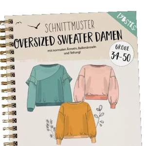 Schnittmuster Oversized Sweater Damen - Papierschnittmuster Pullover von Lybstes