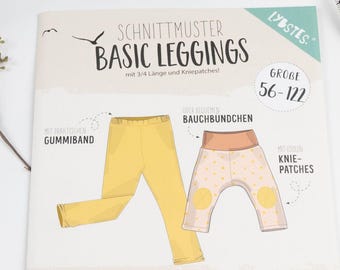 Schnittmuster Leggings Kinder Gr. 56-122 - Papierschnittmuster Kinderhose von Lybstes