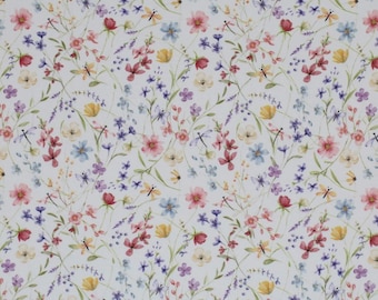 Jersey Wildblumen – Baumwolljersey mit Blumenmuster – Stoff für Kinderkleidung – Jersey Meterware