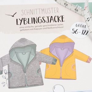 Schnittmuster Jacke Kinder/Baby Gr. 56-122 - Papierschnittmuster Lyblingsjacke von Lybstes