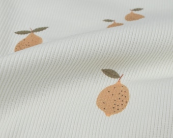 Rib Jersey / Rippjersey Zitronen von Family Fabrics - Rippstrick Baumwolle Meterware
