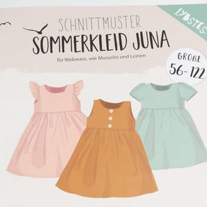 Schnittmuster Sommerkleid Gr. 56-122 - Papierschnittmuster Sommer Juna von Lybstes