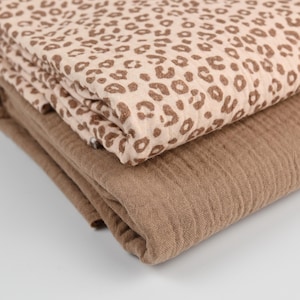Musselin Leo beige - Double Gauze Meterware