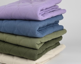 Musselin gesteppt in verschiedenen Farben – Quilt Musselin – Double Gauze Meterware – gefütterter Musselin für Decken