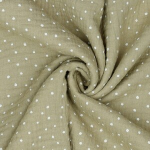 Muslin confetti dots beige - double gauze sold by the meter