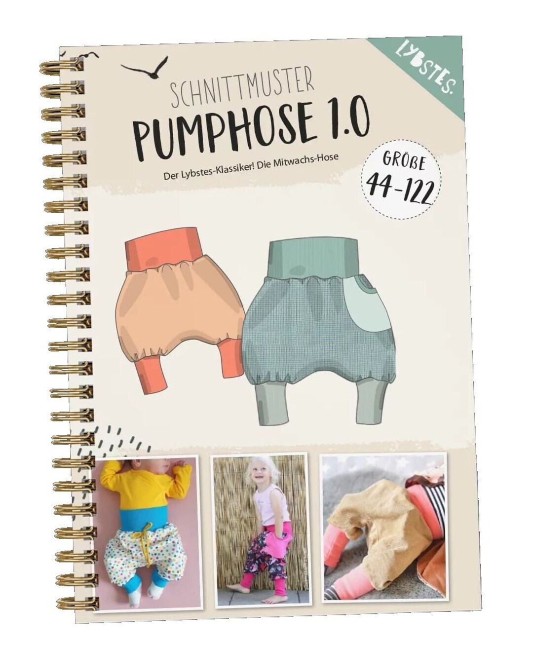 Schnittmuster Pumphose Babyhose 44-122 Papierschnittmuster Kinderhose  Von Lybstes